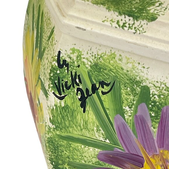 Vintage Vicki Jean Hand-Painted Octagonal Purse from 1970s Classic - Picture 2 of 11